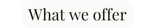 What we offer